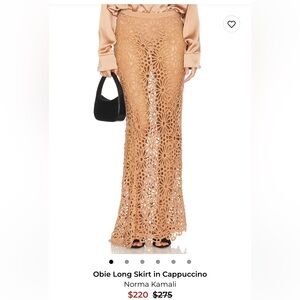 NWOT Norma Kamali Obie Long Skirt in Cappuccino